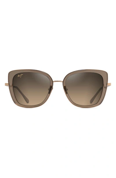 Maui Jim Violet Lake 52mm Polarizedplus Sunglasses In Transparent Taupe With Gold