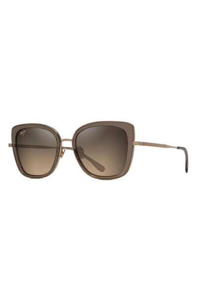 Maui Jim Violet Lake 52mm Polarizedplus Sunglasses In Transparent Taupe With Gold