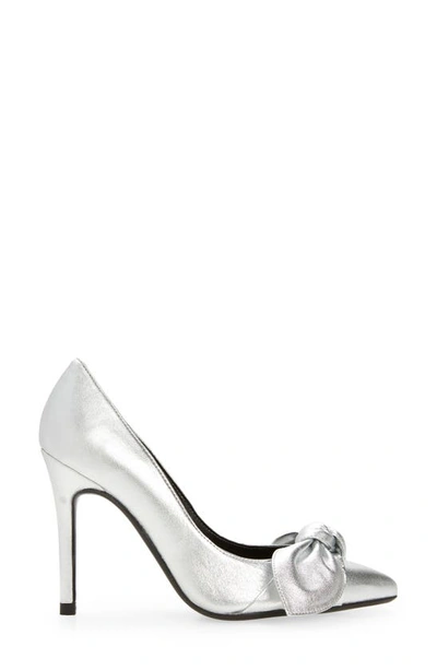 Shop Ted Baker Silveyy Bow Pointed Toe Leather Pump In Silver