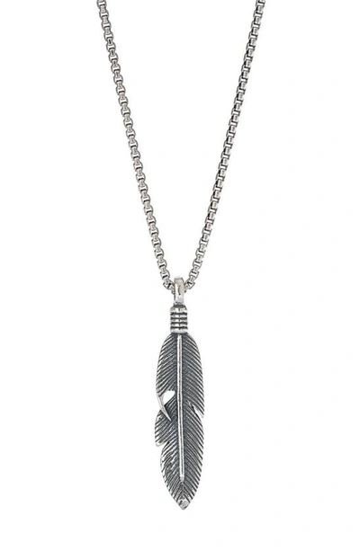 Shop Degs & Sal Feather Pendant Necklace In Silver