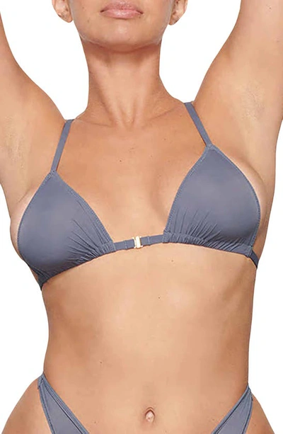 Shop Skims Jelly Sheer Intimates Triangle Bralette In Steel Blue