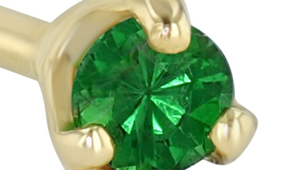 Shop Zoë Chicco Emerald & Diamond Chain Earrings In 14k Yg