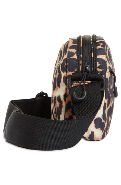 Shop Ganni Recycled Polyester Shoulder Bag In Leopard