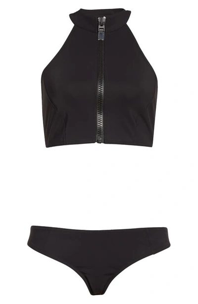 Givenchy Black Zippered Front Bikini In Black
