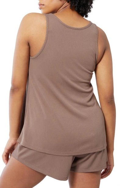 Ingrid And Isabel Let Me Sleep Modal Blend Maternity Camisole In Deep Taupe