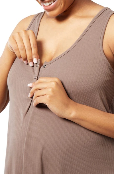Ingrid And Isabel Let Me Sleep Modal Blend Maternity Camisole In Deep Taupe