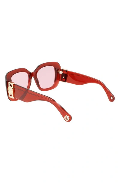 Shop Lanvin Mother & Child 53mm Square Sunglasses In Deep Red
