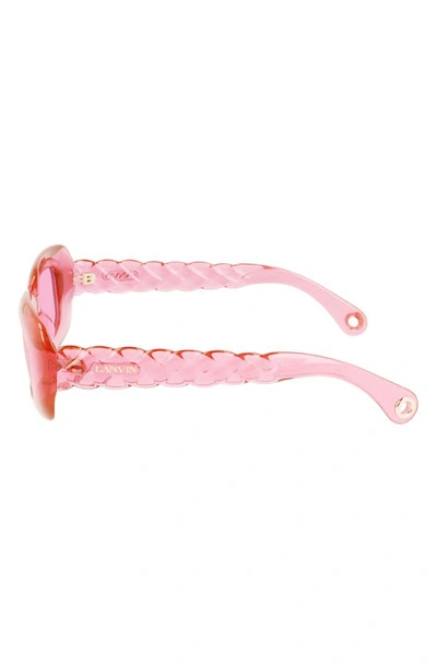 Shop Lanvin Babe 50mm Rectangular Sunglasses In Pink