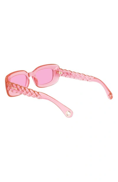 Shop Lanvin Babe 50mm Rectangular Sunglasses In Pink