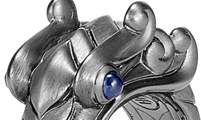 Shop John Hardy Legends Naga Ring In Silver/ Black Rhodium