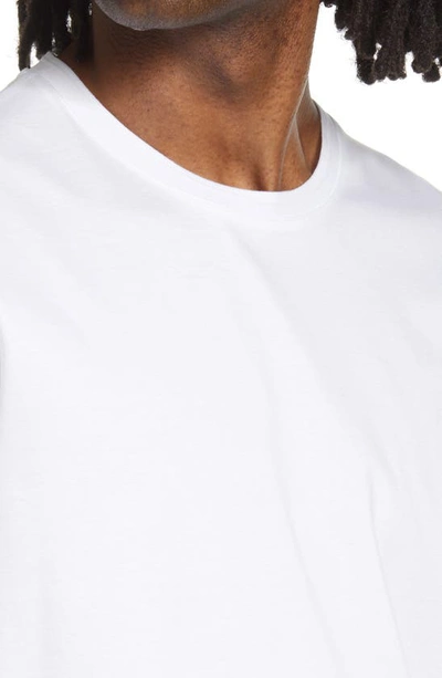 Shop Club Monaco Refined Cotton Crewneck T-shirt In Blanc De Blanc
