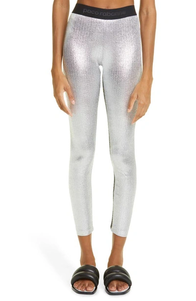 Paco Rabanne Shimmer Leggings In P040 Silver