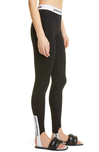 Shop Paco Rabanne Stirrup Leggings In P001 Black