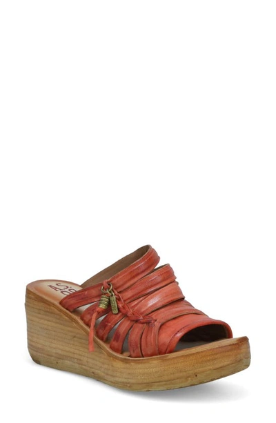 Shop As98 Nicolls Platform Wedge Sandal In Rust