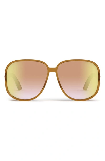 Shop Dior Ddoll S1u 63mm Round Sunglasses In Shiny Light Brown / Roviex