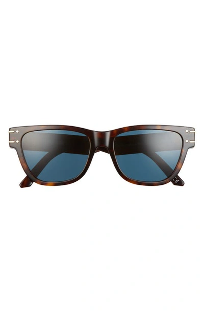 Shop Dior Signature 54mm Rectangle Sunglasses In Dark Havana / Blue