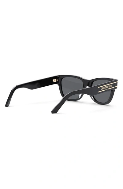 Shop Dior Signature 54mm Rectangle Sunglasses In Shiny Black / Smoke