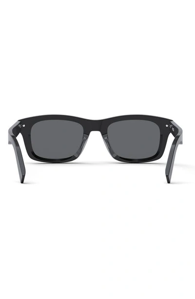 Shop Dior Blacksuit 52mm Rectangle Sunglasses In Shiny Black / Smoke