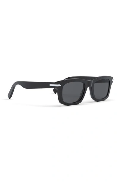 Shop Dior Blacksuit 52mm Rectangle Sunglasses In Shiny Black / Smoke