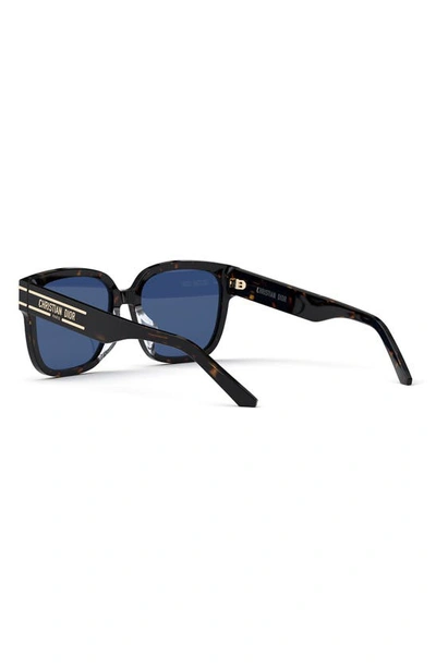 Shop Dior The Signature S7f 58mm Square Sunglasses In Dark Havana / Blue
