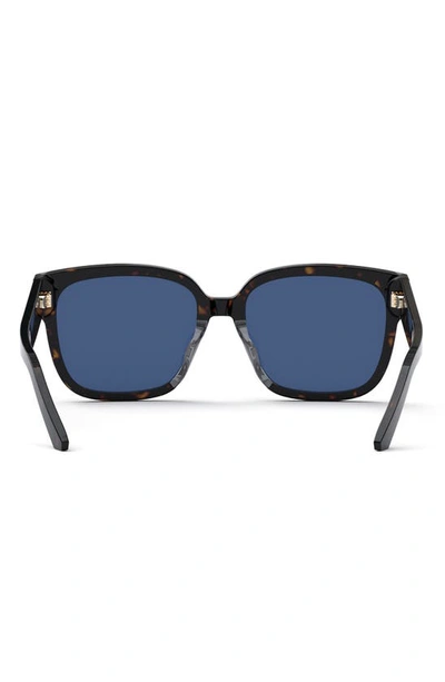 Shop Dior The Signature S7f 58mm Square Sunglasses In Dark Havana / Blue