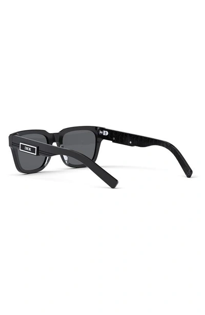 Shop Dior 'b23 S1i 53mm Rectangular Sunglasses In Shiny Black / Smoke