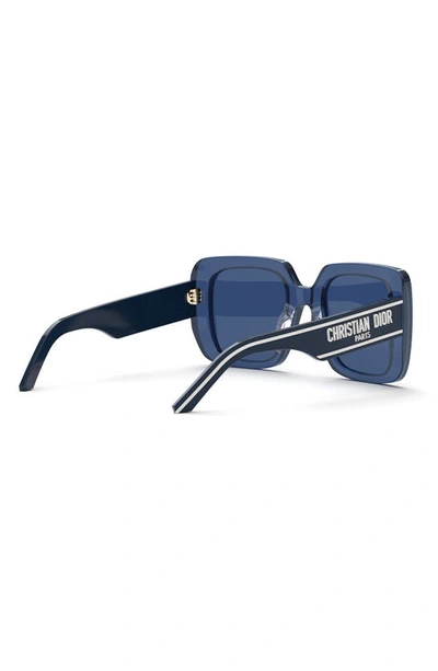 Shop Dior Wil S3u 55mm Square Sunglasses In Shiny Blue / Blue
