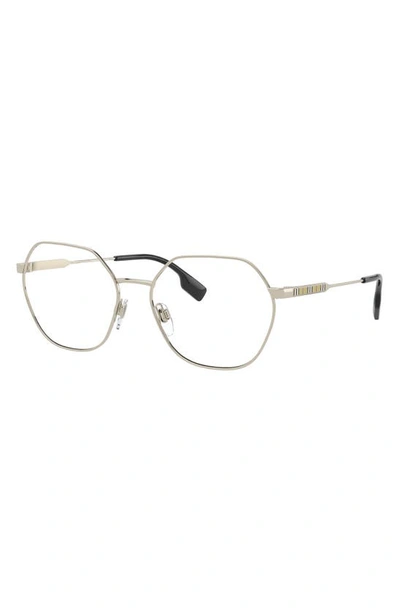 Shop Burberry 54mm Round Optical Glasses In Light Gold