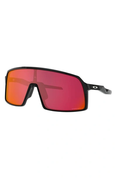 Shop Oakley Sutro 137mm Prizm™ Shield Sunglasses In Shiny Black