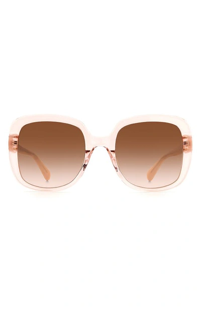Shop Kate Spade Wenonags 56mm Square Sunglasses In Pink / Brown Gradient