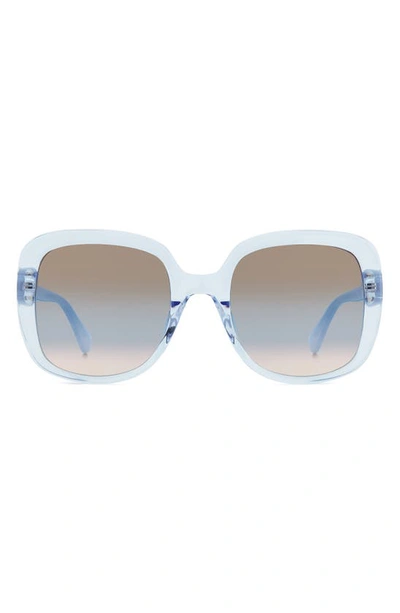 Shop Kate Spade Wenonags 56mm Square Sunglasses In Blue / Brown Blue