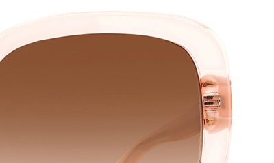 Shop Kate Spade Wenonags 56mm Square Sunglasses In Pink / Brown Gradient