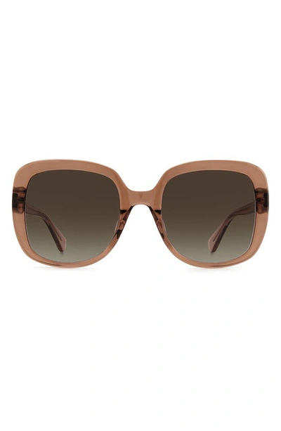 Shop Kate Spade Wenonags 56mm Square Sunglasses In Brown / Brown Gradient