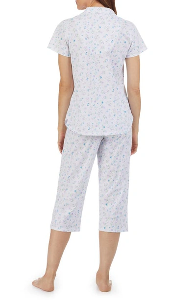 Shop Eileen West Floral Cotton Capri Pajamas In White Novl