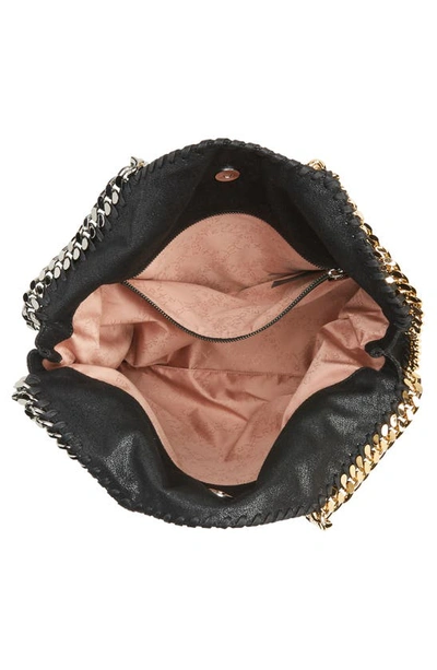 Stella Mccartney The Falabella Mini Faux Brushed-leather Shoulder Bag In Black