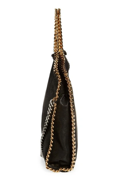 Stella Mccartney The Falabella Mini Faux Brushed-leather Shoulder Bag In Black