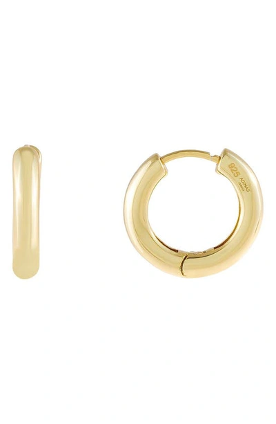 Shop Adinas Jewels Classic Tube Hoop Earrings In Gold