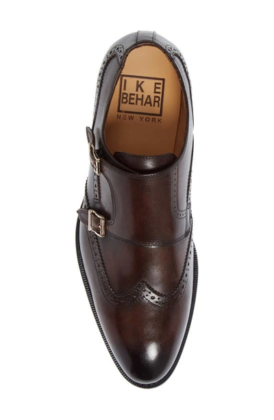 Shop Ike Behar Easton Double Monk Strap Shoe In Brown