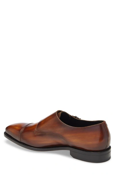 Shop Ike Behar Regal Double Monk Strap Shoe In Brown