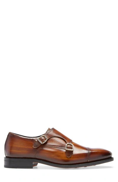 Shop Ike Behar Regal Double Monk Strap Shoe In Brown