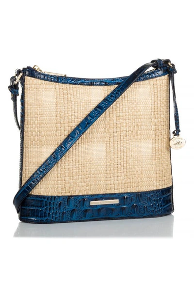 Shop Brahmin Katie Croc Embossed Leather Crossbody Bag In Sapphire