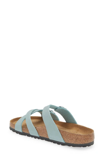 Shop Birkenstock Franca Slide Sandal In Faded Aqua Nubuck