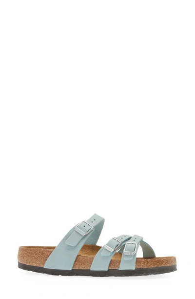Shop Birkenstock Franca Slide Sandal In Faded Aqua Nubuck