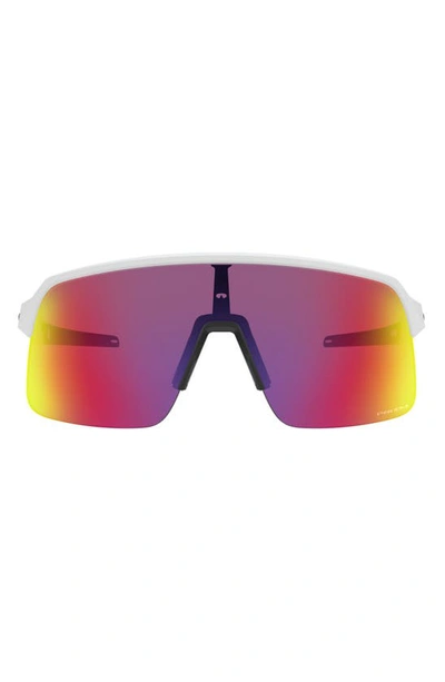 Shop Oakley Sutro Lite 139mm Shield Sunglasses In White