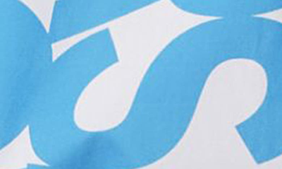 Shop Burberry Universal Passport Slogan Print Sleeveless Button-up Shirt In Blue Topaz Ip Pat