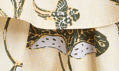 Shop Ulla Johnson Giselle Ruffle Long Sleeve Minidress In Lemon Balm