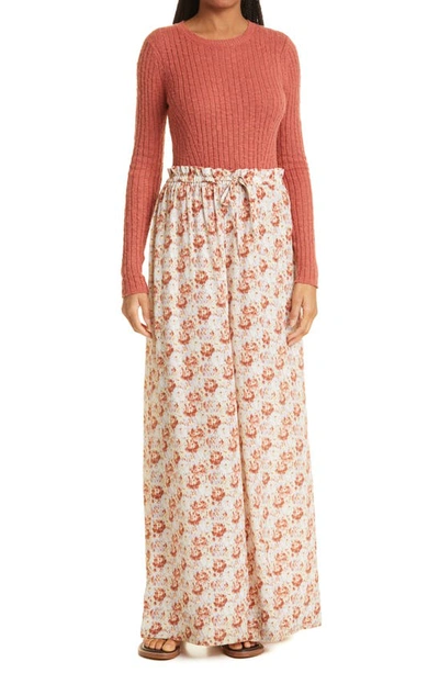 Shop Ulla Johnson Sawyer Wide Leg Silk Pants In Wisteria