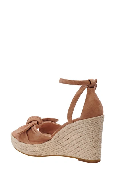 Kate Spade Tianna Suede Bow Wedge Espadrille Sandals In Medium Biscotti