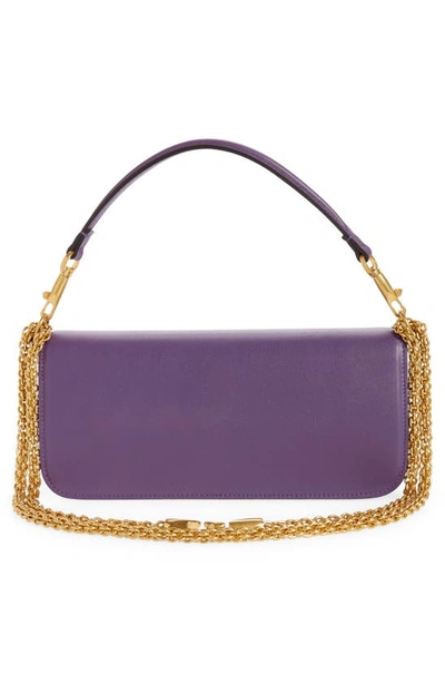Shop Valentino Vlogo Signature Leather Shoulder Bag In Indian Violet