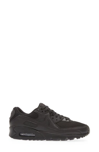 Shop Nike Air Max 90 Sneaker In Black/ Black/ Black/ White